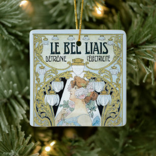 Vintage Art Nouveau Le Bec Liais, Privat Livemont Keramikornament