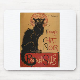 Vintage Art Nouveau Le Chat Noir Schwarze Katze Mousepad