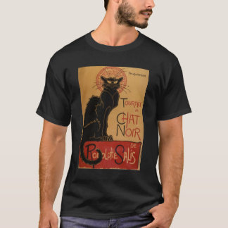 Vintage Art Nouveau Le Chat Noir Schwarze Katze T-Shirt