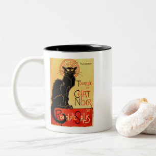 Vintage Art Nouveau Le Chat Noir Schwarze Katze Th Zweifarbige Tasse