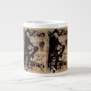 Vintage Art Nouveau Le Grillon, Mann trinkt Bier Jumbo-Tasse