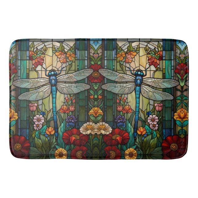 Vintage Art Nouveau Libelle Boho Chic Badematte (Vorderseite)