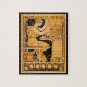 Vintage Art Nouveau, Liebe besiegt alles Wissensch Puzzle