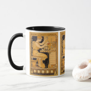 Vintage Art Nouveau, Liebe besiegt alles Wissensch Tasse