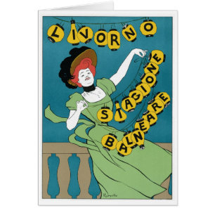 Vintage Art Nouveau, Livorno Senorita beim Tanzen