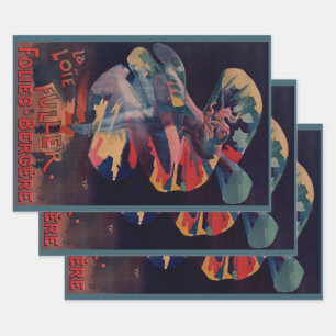 Vintage Art Nouveau, Loie Fuller in Folies Bergere Geschenkpapier Set