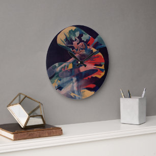 Vintage Art Nouveau, Loie Fuller in Folies Bergere Große Wanduhr