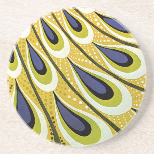 Vintage Art Nouveau, Macmillan's Pfauenfeder Sandstein Untersetzer