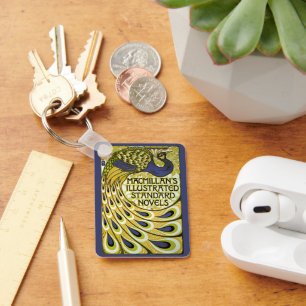 Vintage Art Nouveau, Macmillan's Pfauenfeder Schlüsselanhänger