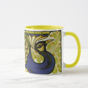Vintage Art Nouveau, Macmillan's Pfauenfeder Tasse