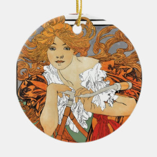 Vintage-Art-Nouveau-Mädchen Keramikornament