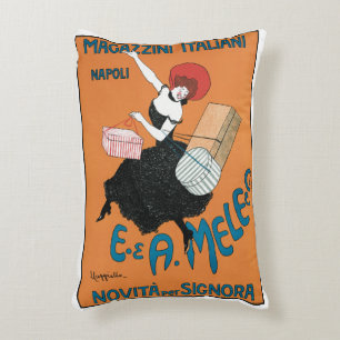 Vintage Art Nouveau Magazzini Italiani von Capiell Dekokissen
