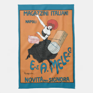 Vintage Art Nouveau Magazzini Italiani von Capiell Geschirrtuch