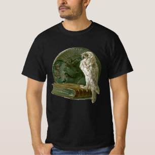 Vintage Art Nouveau mit einer Eule, einer Münze un T-Shirt