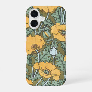 Vintage Art Nouveau, Mohnblumen im Garten iPhone 16 Hülle
