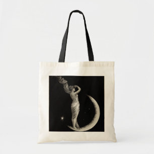 Vintage Art Nouveau Mond Mädchen Tragetasche