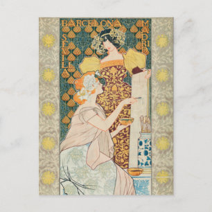 Vintage Art Nouveau Mosaicos Escofet-Tejera und CA Postkarte