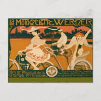 Vintage Art Nouveau Motorradrennenposter