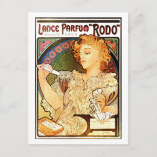 Vintage Art Nouveau Mucha Parfümwerbung Postkarte