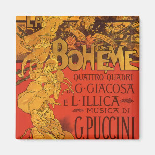 Vintage Art Nouveau Musik, La Boheme Oper, 1896 Magnet