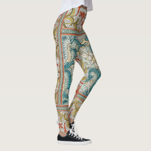 Vintage Art Nouveau Narzissenmuster Verneuil Leggings