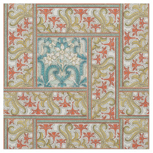 Vintage Art Nouveau Narzissenmuster Verneuil Stoff