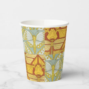 Vintage-Art-Nouveau-Natur-Rastermuster-Kunst Pappbecher