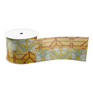 Vintage-Art-Nouveau-Natur-Rastermuster-Kunst Satinband
