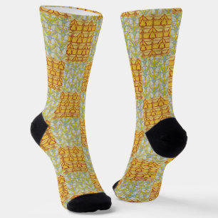 Vintage-Art-Nouveau-Natur-Rastermuster-Kunst Socken