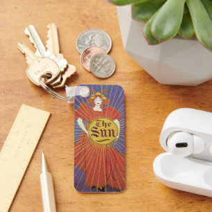 Vintage Art Nouveau, New York Sun Newspaper Schlüsselanhänger