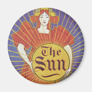 Vintage Art Nouveau, New‑York‑Sun‑Zeitung Magnet