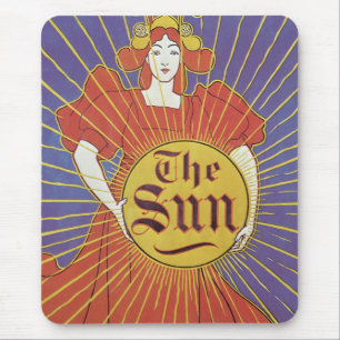 Vintage Art Nouveau, New York Sun Zeitung Mousepad