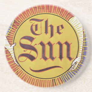 Vintage Art Nouveau, New Yorker Sun-Zeitung Getränkeuntersetzer