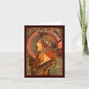 Vintage-Art-Nouveau-Notiz- oder Grußkarte Karte
