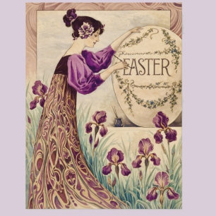 Vintage Art Nouveau Ostern – Belle Époque  Postkarte