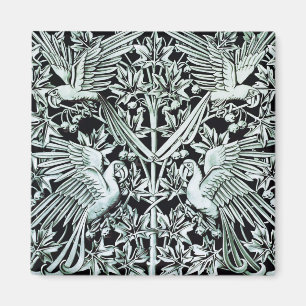 Vintage Art Nouveau Papagei Vogel Florale Kunst Magnet
