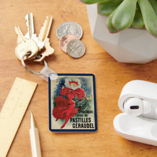 Vintage Art Nouveau Pastillen Geraudel Hustenbonbo Schlüsselanhänger