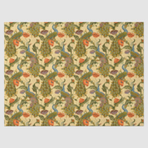 Vintage Art Nouveau Pfau Mohn Blumenmuster Seidenpapier