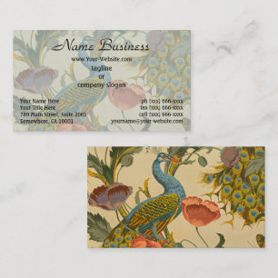 Vintage Art Nouveau Pfau Mohn Blumenmuster Visitenkarte