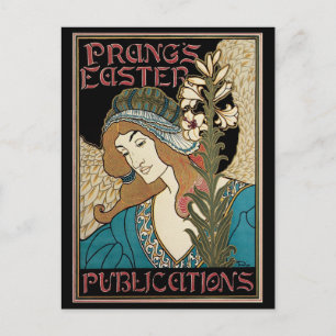 Vintage Art Nouveau, Prangs Oster-Publikationen Feiertagspostkarte