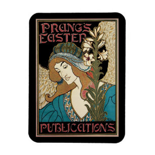 Vintage Art Nouveau, Prangs Oster-Publikationen Magnet