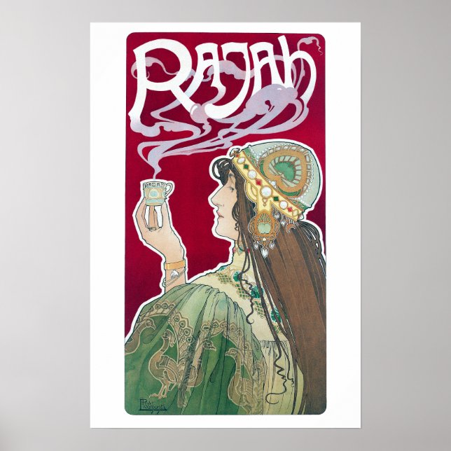 Vintage Art Nouveau Rajah Coffee Poster (Vorne)