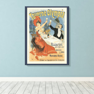 Vintage Art Nouveau, Restaurant Taverne Olympia Leinwanddruck