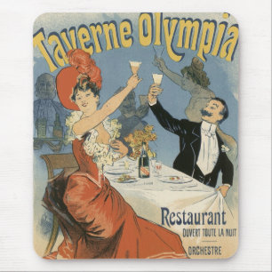 Vintage Art Nouveau, Restaurant Taverne Olympia Mousepad