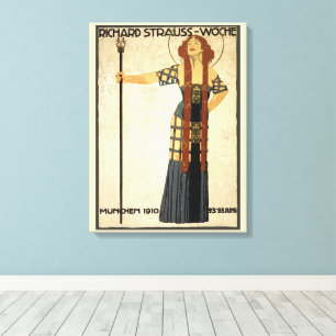 Vintage Art Nouveau Richard Strauss-Woche, München Leinwanddruck