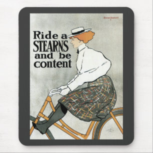 Vintage Art Nouveau, Ride a Sterns Fahrradräder Mousepad