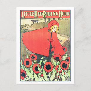 Vintage Art Nouveau Rotkäppchen Postkarte