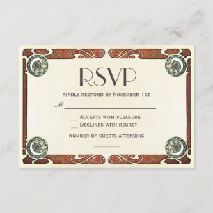 Vintage-Art-Nouveau-RSVP-Hochzeitskarten I RSVP Karte