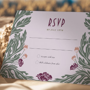 Vintage-Art-Nouveau-RSVP-Karte Lavendel-Pflaume Einladung
