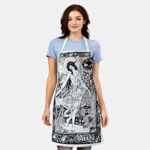 Vintage Art Nouveau Schmetterlingsfee Sommer Schürze